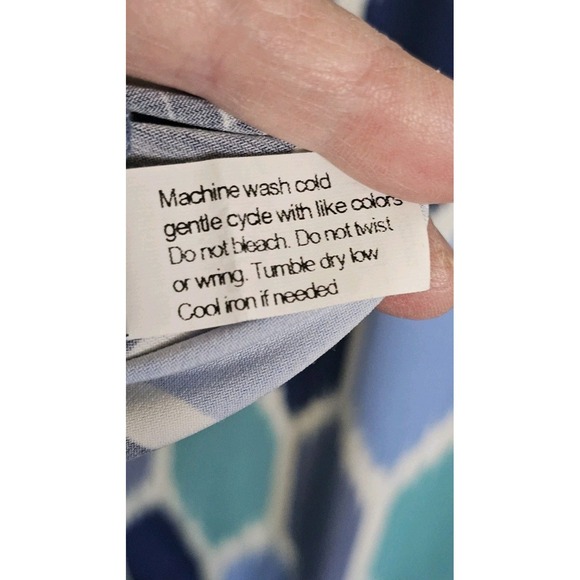 Tori Richard Valerie Racerback Tank Maxi Dress Blue Green Geometric Sz S Hawaii - Picture 13 of 13